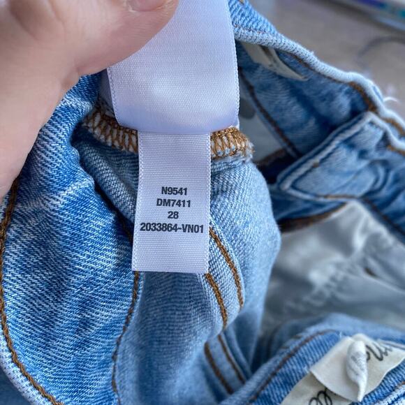 MADEWELL Perfect Vintage Jeans High-Rise Jeans Ainsdale Wash Size 28 Distressed - Picture 10 of 10